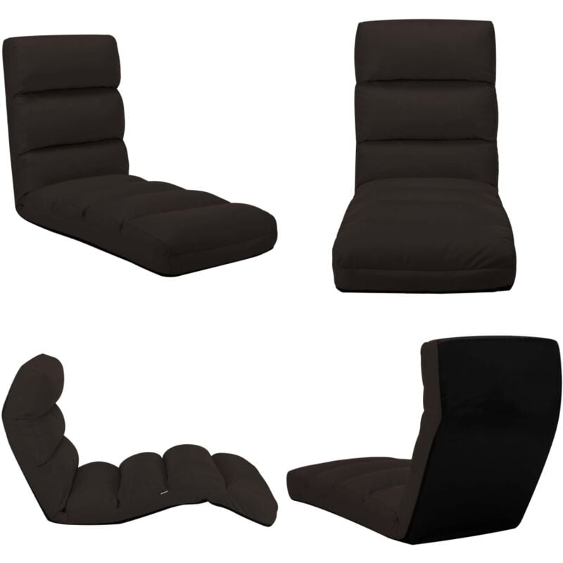 Vidaxl - Chaise pliable de sol Marron Similicuir - Chaise De Sol - Chaise Longue - Fauteuil Pliante - Mobilier Extérieur - Relax - Home & Living