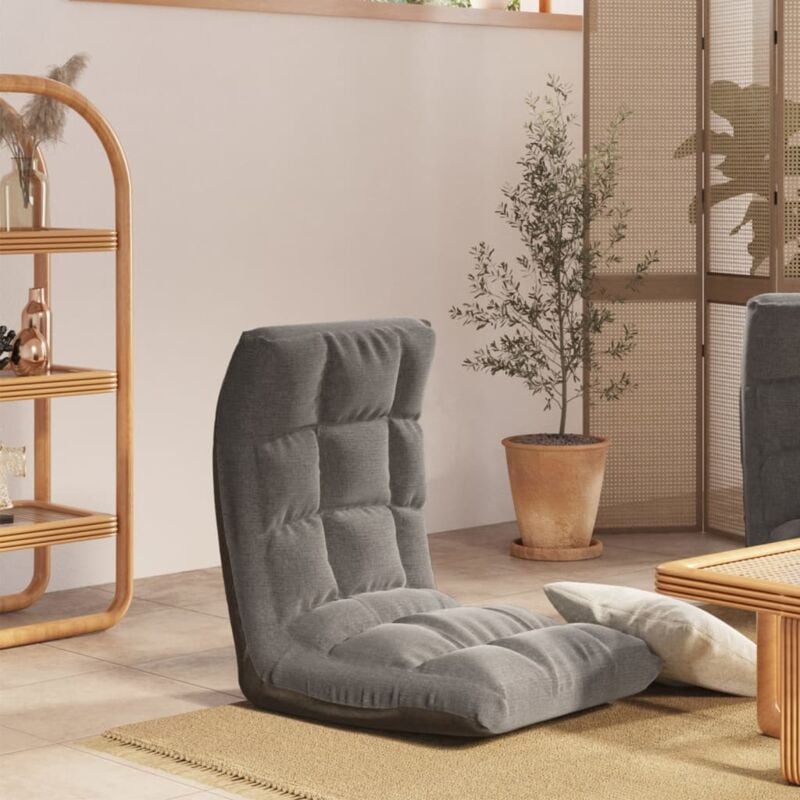 Vidaxl - Chaise pliable de sol Gris clair Tissu