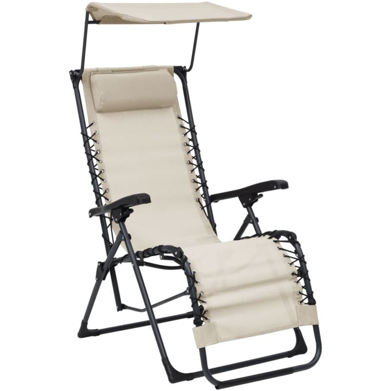 Vidaxl - Chaise pliable de terrasse Textilène Crème Crème