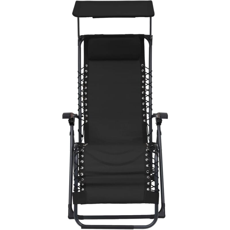 Les Tendances - inlife Chaise pliable de terrasse Textilène Noir
