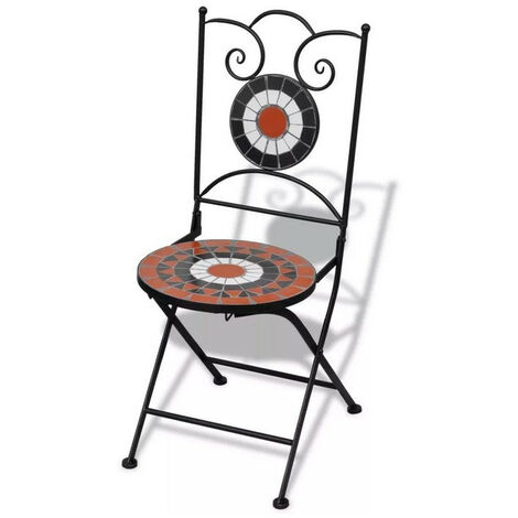 Chaise pliable métal et céramique multicolore Ivai - Lot de 2