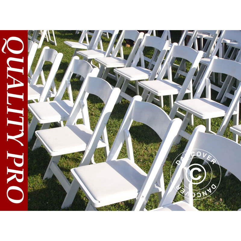 Chaise pliante 44x46x77cm, Blanc, 4 pièces