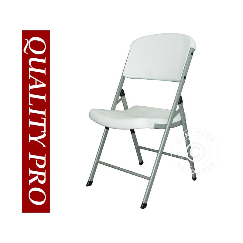 Chaise pliante 48x43x89cm, Gris clair/Blanc, 24 pièces