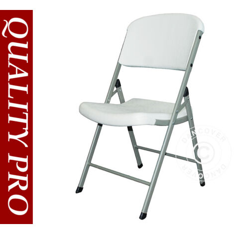 Chaise pliante 48x43x89cm, Gris clair/Blanc, 4 pièces