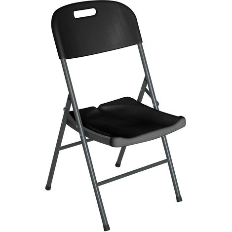 Chaise pliante avec poignée noire 47x58x87cm 7house - Noir