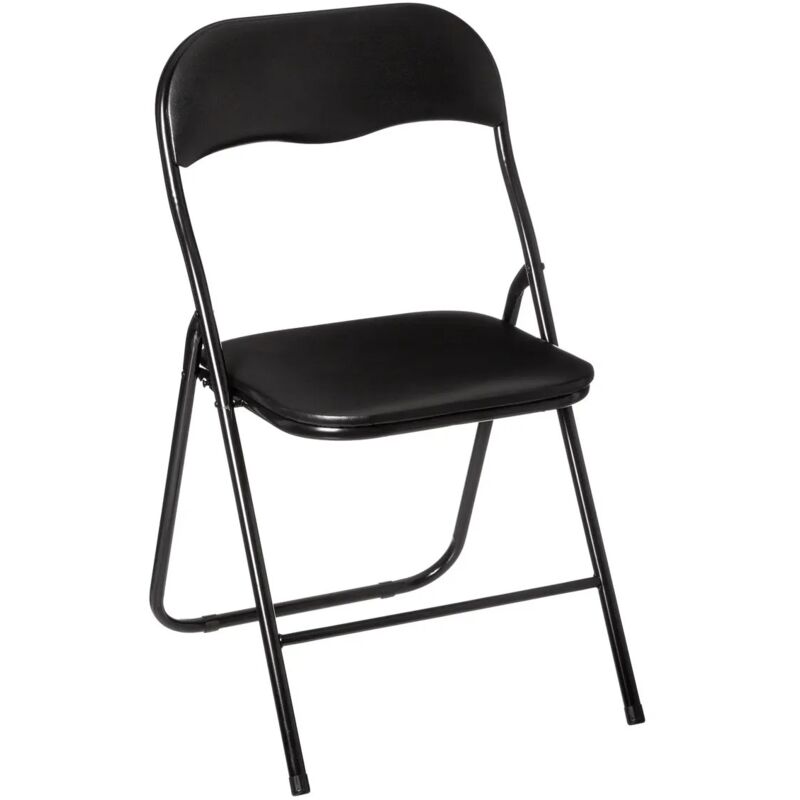 Ac-deco - Chaise pliante pvc Noire - Five