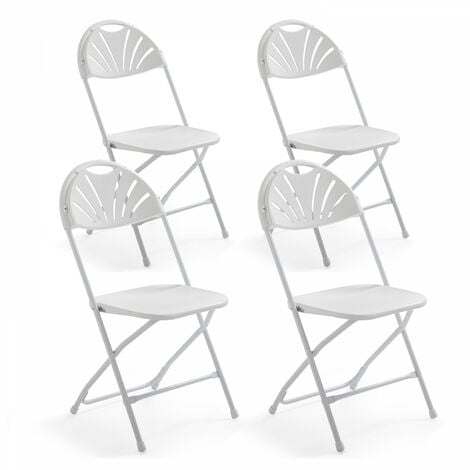 Chaise pliante blanche confortable Lot de 4 - Blanc