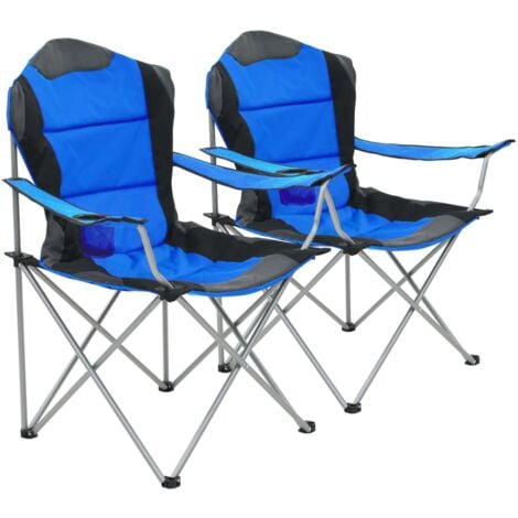 Chaise pliante de camping 2 pcs 96 x 60 x 102 cm Bleu 44380 Chaise pliante de camping 2 pcs 96 x 60 x 102 cm Bleu 44380