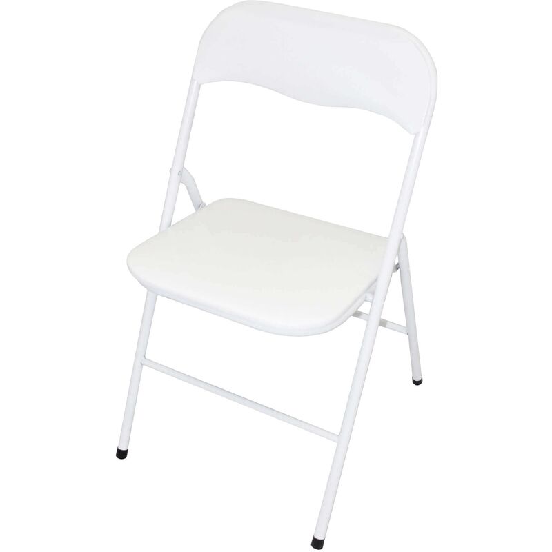 Milani Home - Chaise pliante de l'intérieur ou d'acier extérieur avec siège et dos dans ppcp rembourré Closy White - White