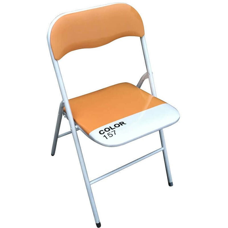 Chaise pliante de l'intérieur ou d'acier extérieur avec siège et dos dans PPCP rembourré Closy Orange