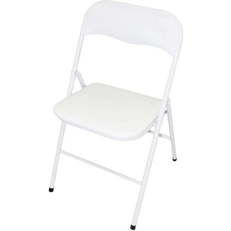 Chaise pliante de l'intérieur ou d'acier extérieur avec siège et dos dans PPCP rembourré Closy White