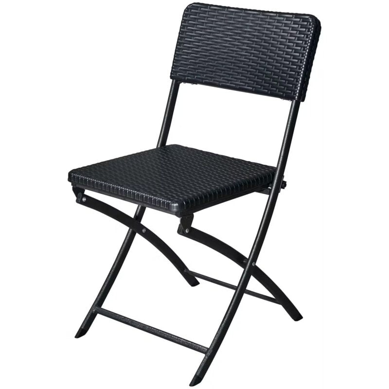 Chaise pliante de sauvegarde extérieure ou intérieure avec structure en acier arrière et siège en résine Polyrattan Levante