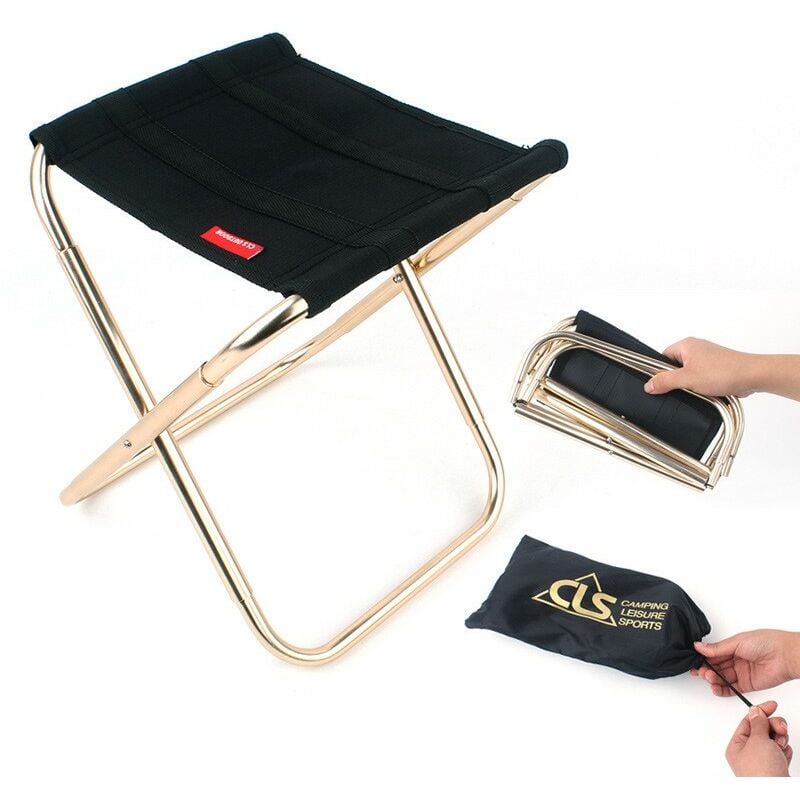 Kinsi - Chaise pliante d'extérieur- Chaises de réception, 24.8x22.5x27cm- Noir