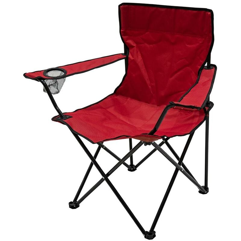 Chaise pliante Économie de voyage ou camping avec une structure et une séance de métal résistantes dans un polyester imperméable avec un sac de voyage