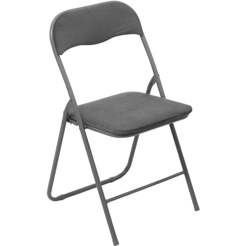Chaise pliante effet velours