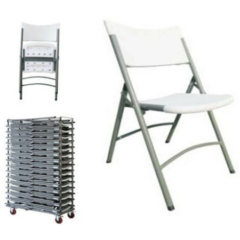 Chaise pliante en acier et en plastique 39x40xh86 cm