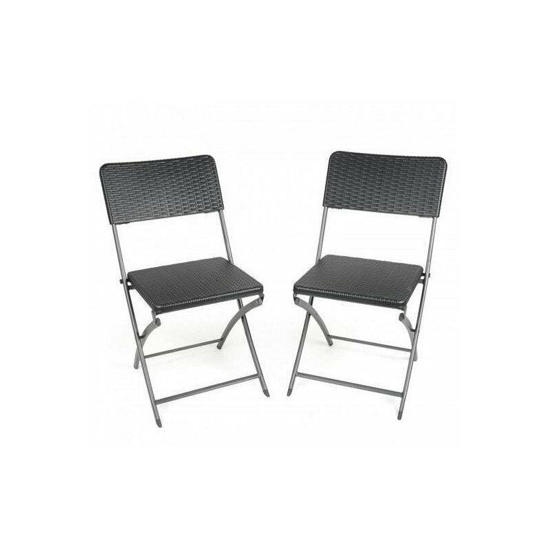 Chaise Pliante Acier-Pvc Noir