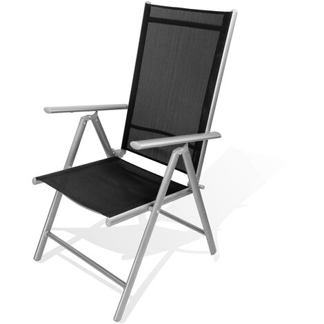 Chaise pliante 100 % d'extérieur Llado aluminium noir et