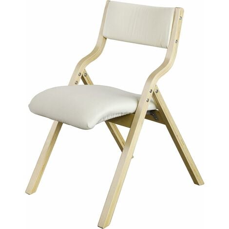 Chaise pliable assise confort rembourrée en similicuir et métal