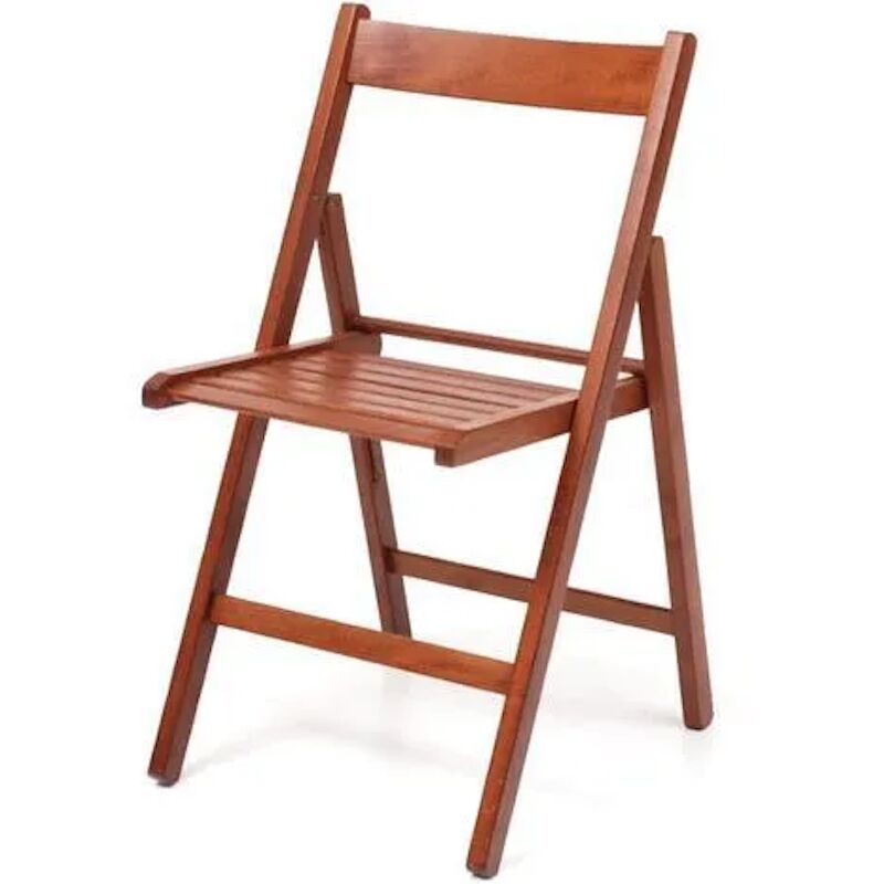 Salmar - Chaise pliante en bois de hêtre noyer