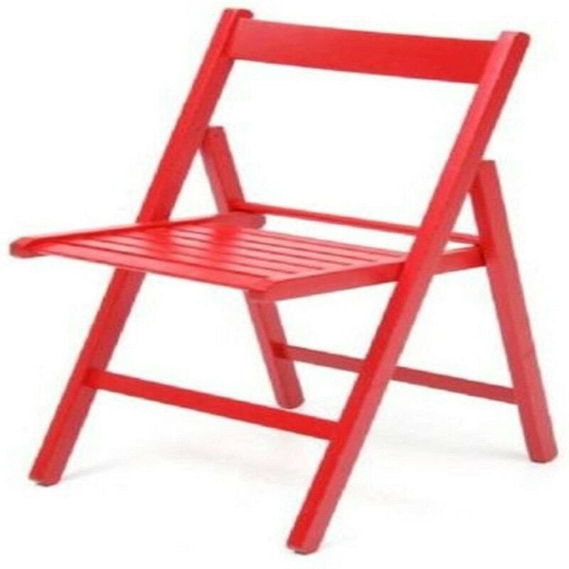 Iperbriko - Chaise pliante en bois de hêtre rouge