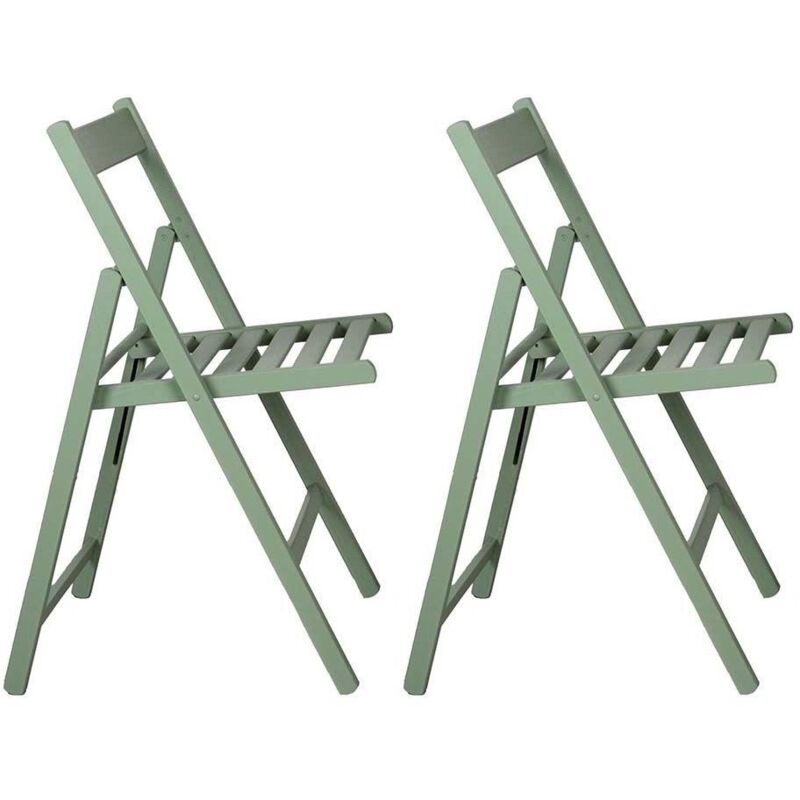 Chaise pliante en bois (Lot de 2)