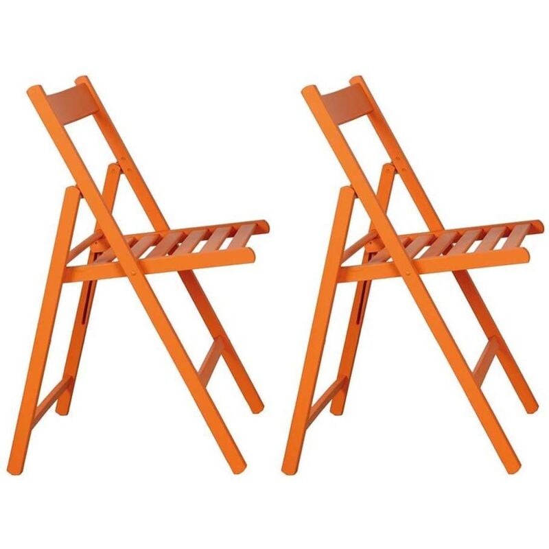 Chaise pliante en bois (Lot de 2)