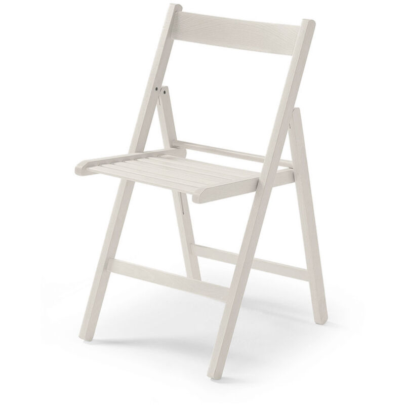 Chaise pliante en bois naturel brut 79x42,5x47,5cm.