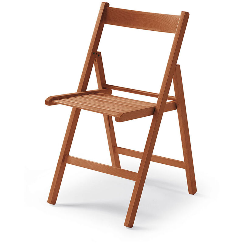 Chaise pliante en bois naturel couleur cerise 79x42,5x47,5cm