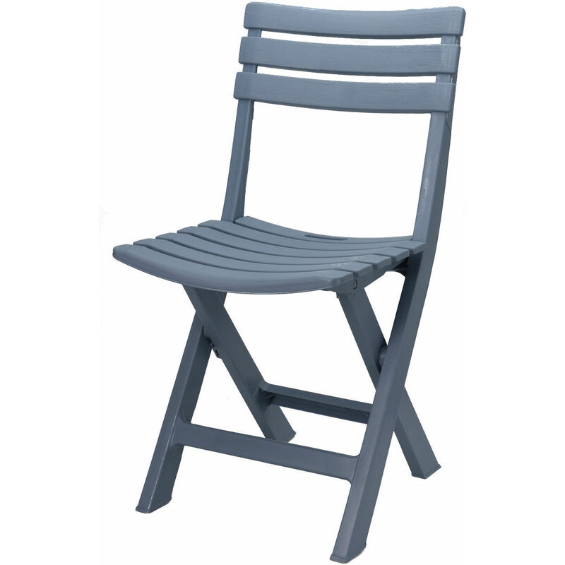 Spetebo - Chaise pliante en plastique robuste - bleu/gris - 042050030