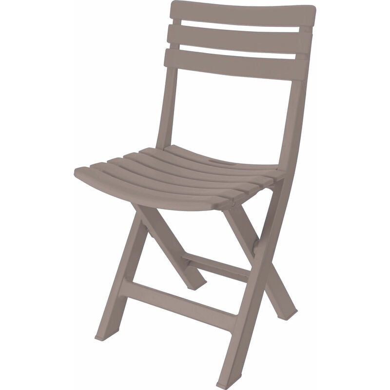 Spetebo - Chaise pliante en plastique robuste - marron - 224864