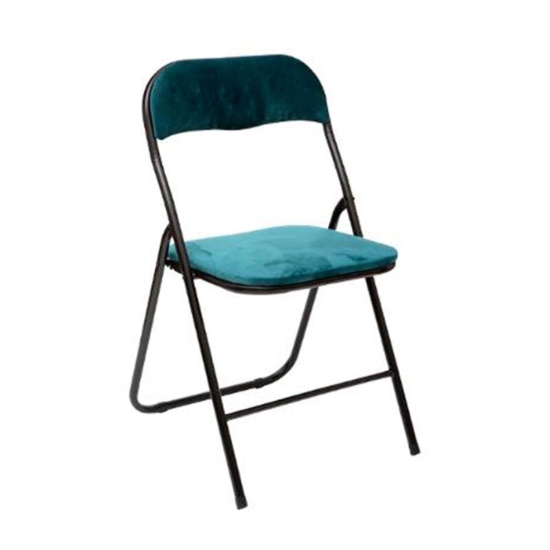 Five Simply Smart - Chaise Pliante en Velours 'Basic' 79cm Bleu