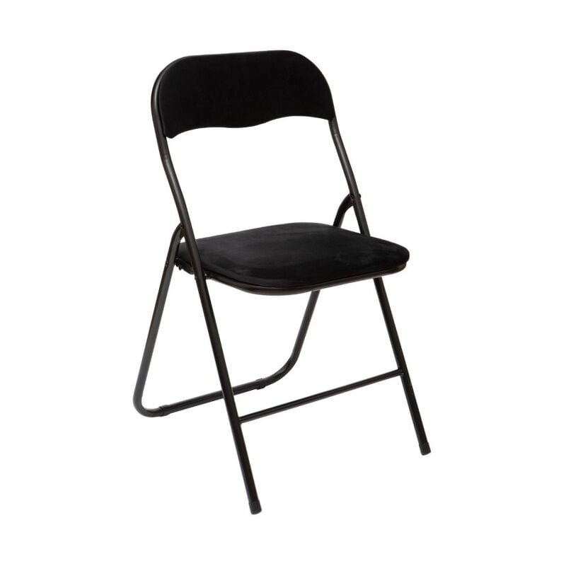Five Simply Smart - Chaise Pliante en Velours 'Basic' 79cm Noir