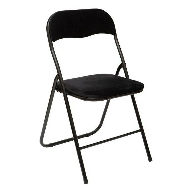 Chaise pliante en velours noir - Lot de 6 chaises pliables - Livraison gratuite - Noir