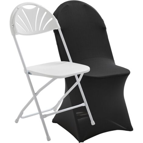 Chaise pliante et housse de chaise noire