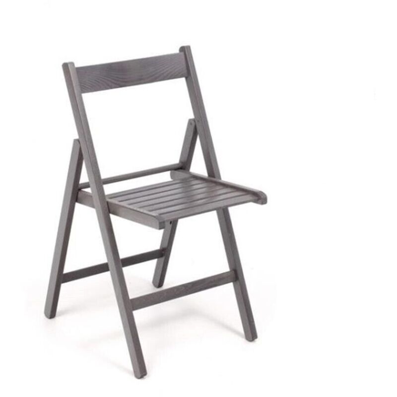 Okaffarefatto - Chaise pliante et refermable en bois gris peu encombrante