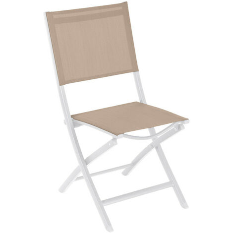 Chaise pliante extérieur Essentia lin/blanc Hespéride - Lin - Lin / blanc