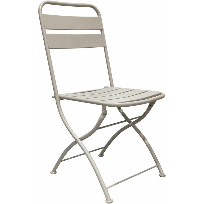 Magazzini Cosma - Chaise pliante extérieure avec lattes de métal de style industriel Tan - Tan