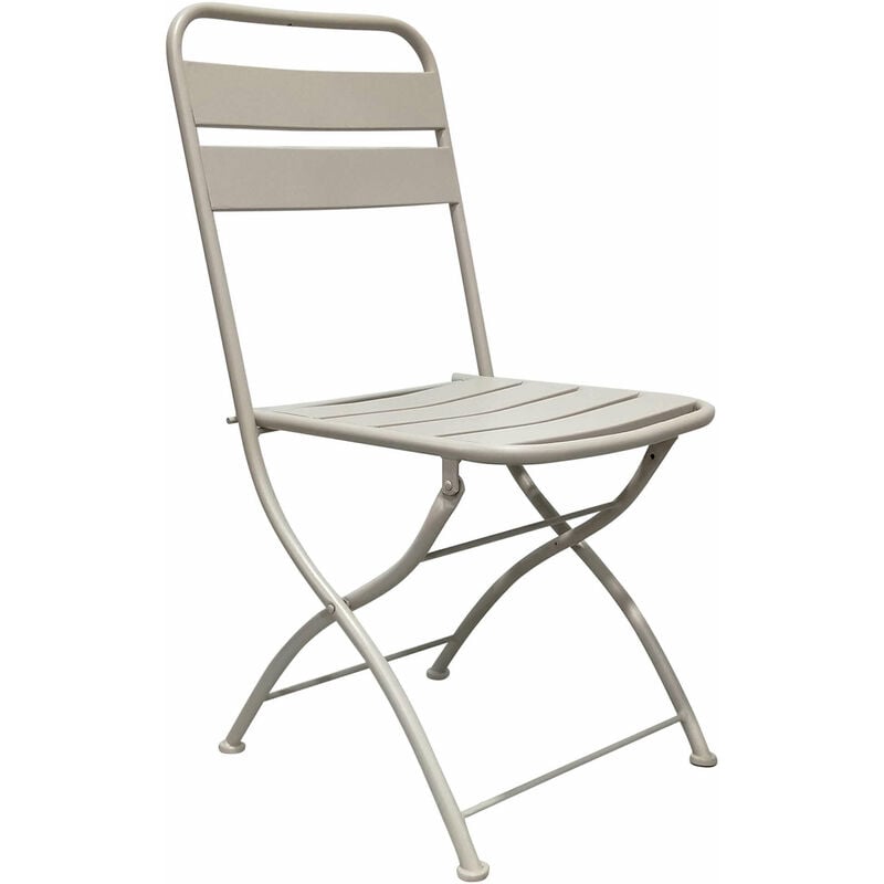 Chaise pliante extérieure avec lattes de métal de style industriel Tan - Tan