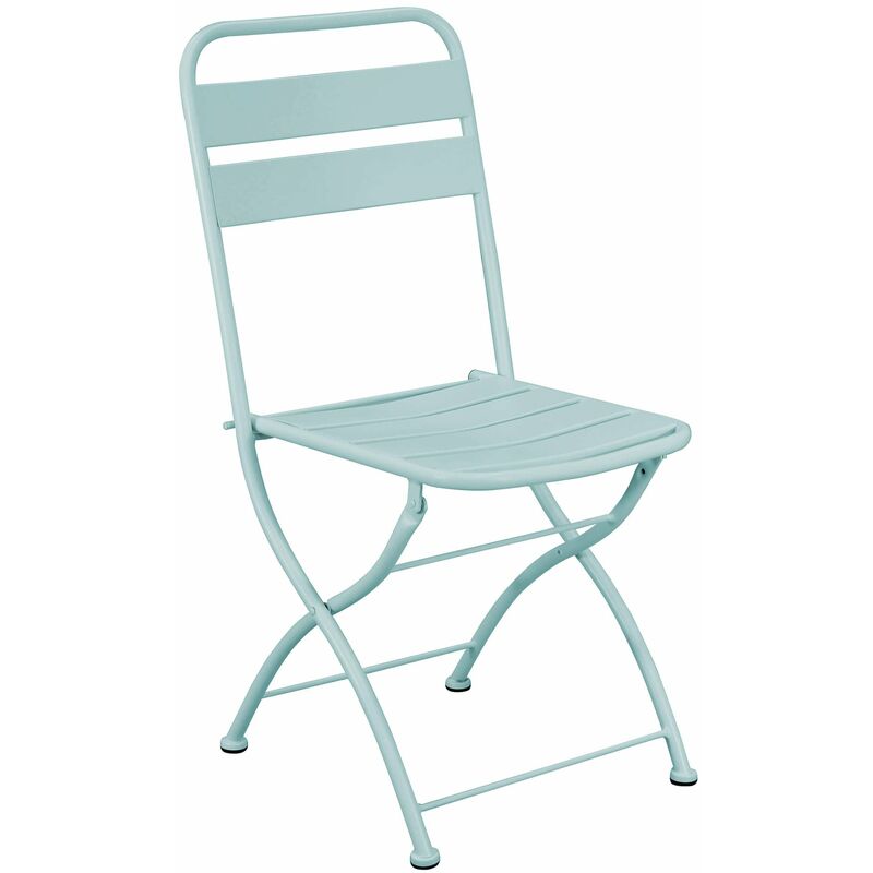 Chaise pliante extérieure avec lattes de métal de style industriel Azure - Azure