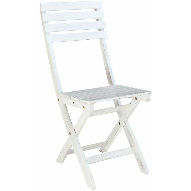 Chaise pliante extérieure interne sans accoudoirs en bois acacia blanc quotidien