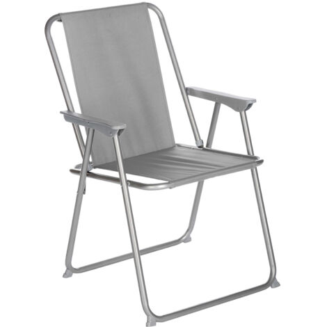 Chaise pliante - Grecia - 53 x 56 x 75 cm - Gris - Livraison gratuite - Gris