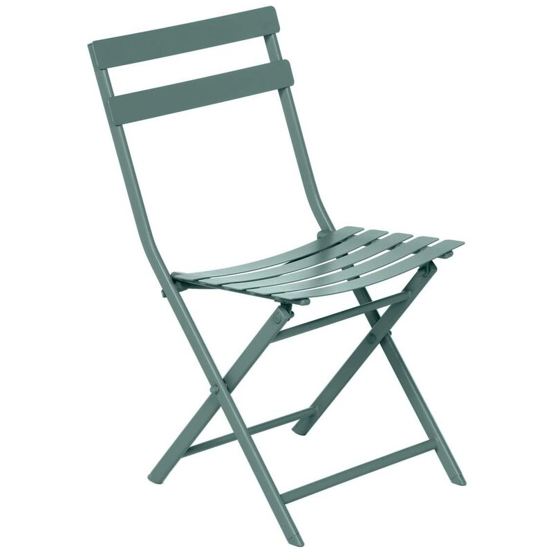 Chaise de jardin pliante Greensboro vert jade en acier traité époxy - Hespéride