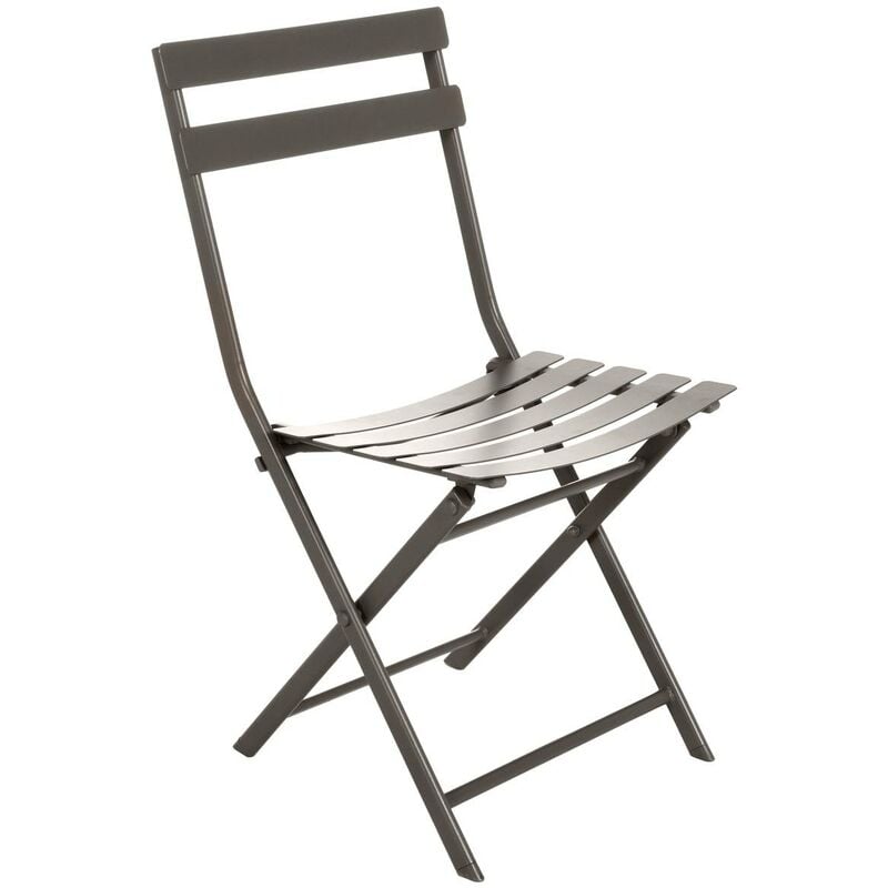 Chaise de jardin pliante Greensboro tonka en acier traité époxy - Hespéride