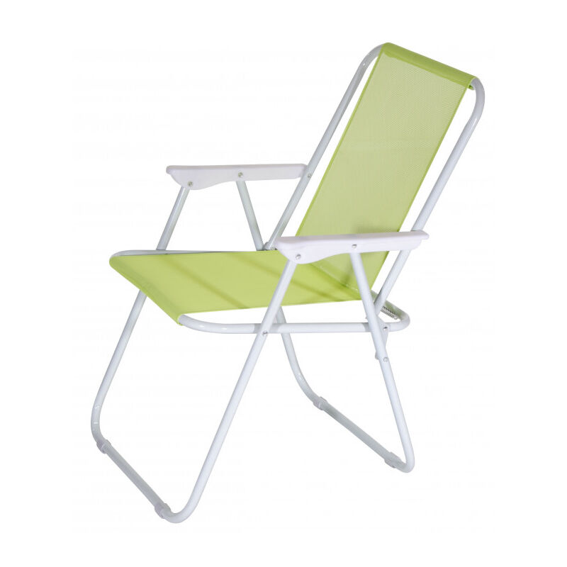 Iperbriko - Chaise pliante Lanzarote vert lime 52x44x75 cm