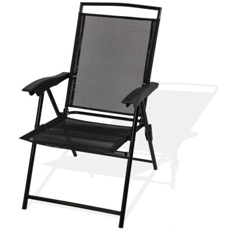 Dema - Chaise pliante 'Long Beach' de couleur noire