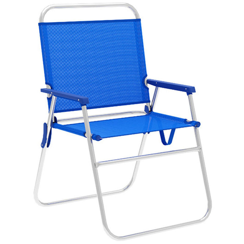 Marbueno Chaise Pliante Aluminium Bleu Plage et Piscine 52X56X80 cm 10245