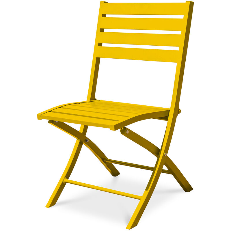 Marius - Chaise de jardin pliante en aluminium moutarde - city garden