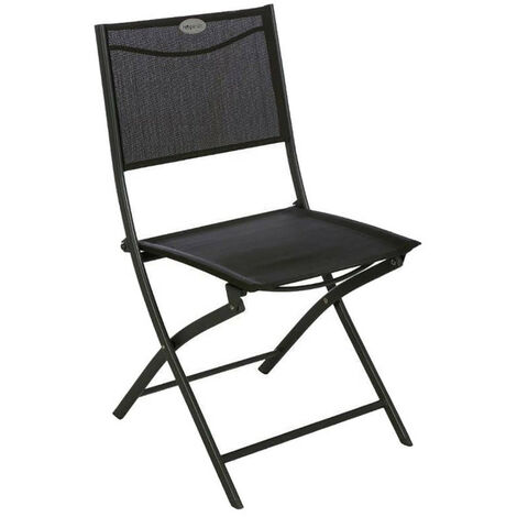 Chaise pliante Modula anthracite/graphite Hespéride - Sans accoudoirs, En texaline, Non empilable, Pliable