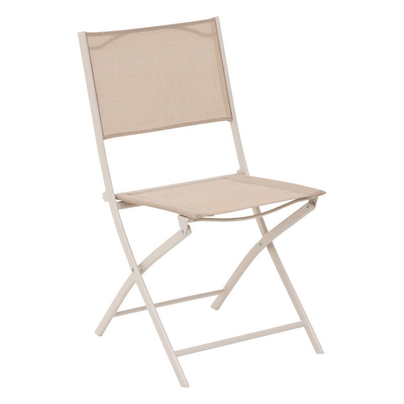 Lot de 4 chaises de jardin pliantes Modula lin et argile - Hespéride